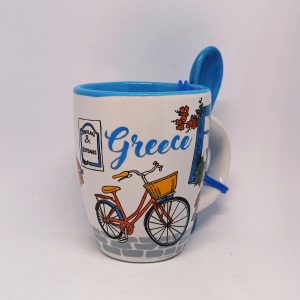 Espresso mug with bicycle