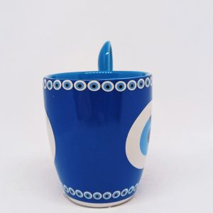 Blue evil eye espresso mug
