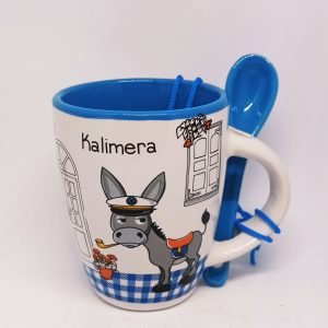 White espresso mug with local donkey