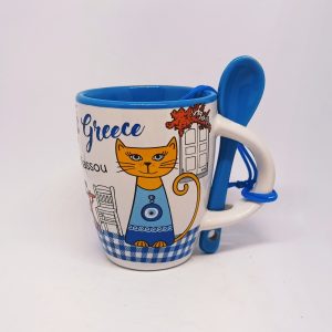 White espresso mug with cat