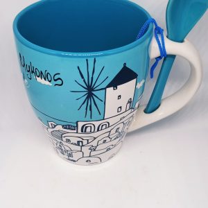 Turquoise traditional windmill mug