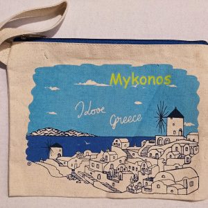 Canvas purse with Mykonos windmill