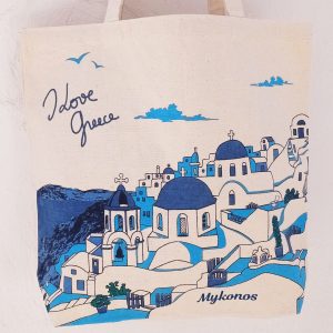 Canvas big shopping bag with traditional church