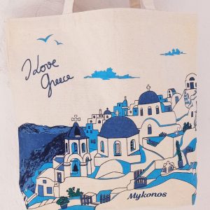 Canvas big shopping bag with traditional church