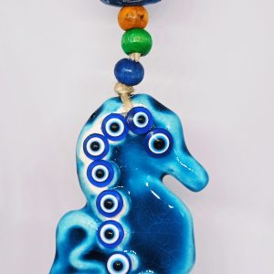 Seahorse with evil eye wall hanging