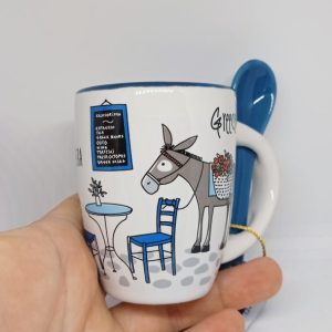 White espresso mug with local donkey