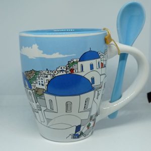 Colourful mug with traditional church