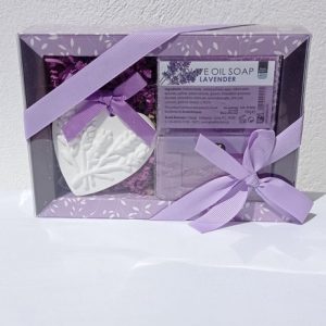 Gift box with lavender soaps