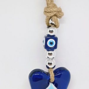 Heart blue evil eye wall hanging decoration