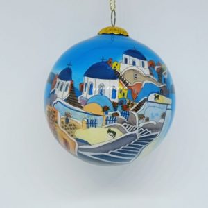 Christmas ball glass Santorini blue tree hanging decoration