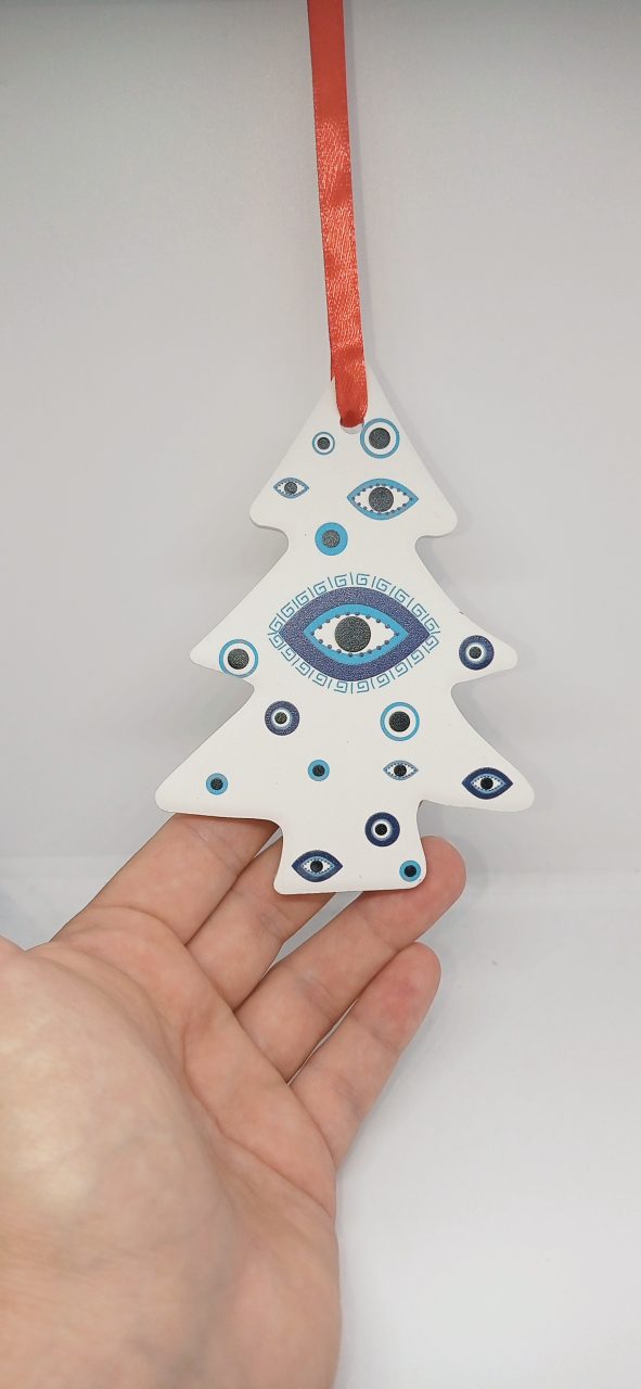 Christmas tree hanging decoration with evil eye